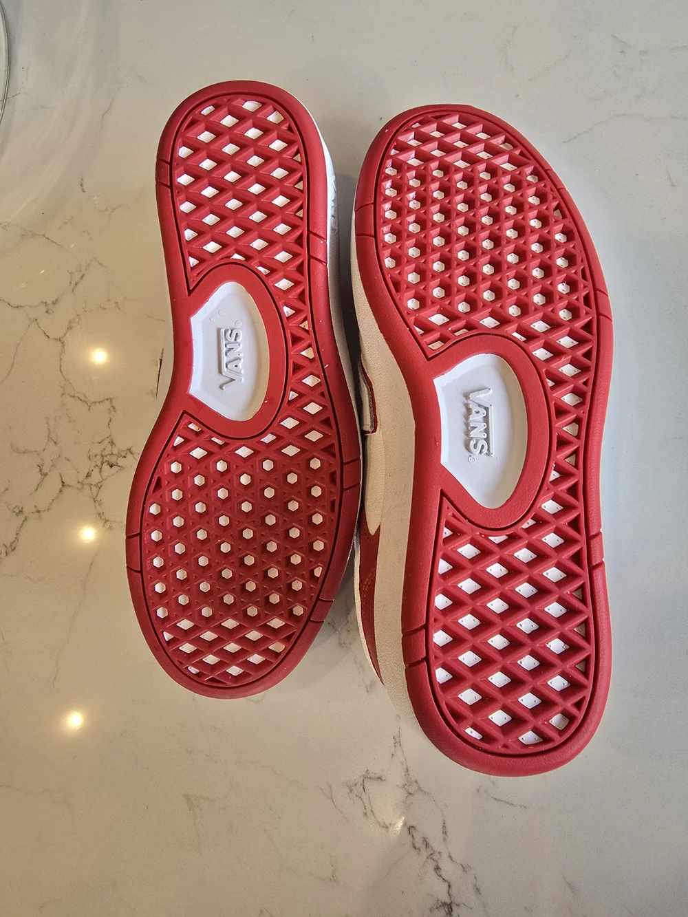 Vans Women's Red & White Low-Top Sneakers